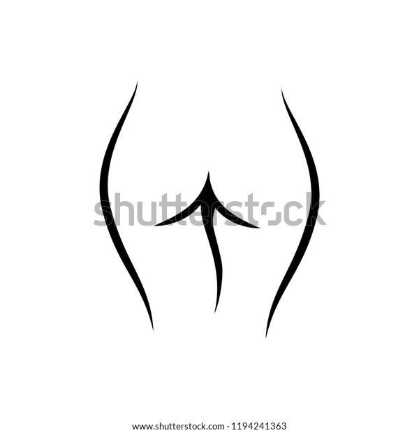 Line Art Female Ass Logo Woman Stock Vector Royalty Free 1194241363