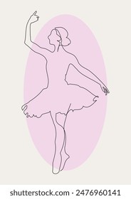 line art of a female ballet dancer