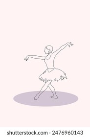 line art of a female ballet dancer