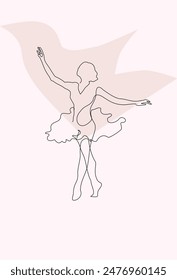 line art of a female ballet dancer