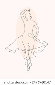 line art of a female ballet dancer