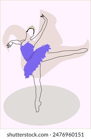 line art of a female ballet dancer