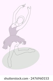 line art of a female ballet dancer