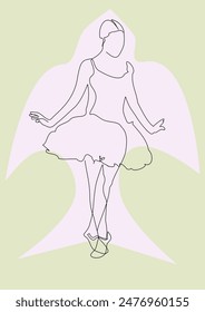 line art of a female ballet dancer