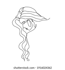  Line art female vector. Abstract face by one line drawing. Portrait minimalistic style. Beauty salon logo vector
