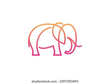 Line art feminine elephant logo idcea