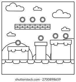 La línea de arte de fondo de juego de campo