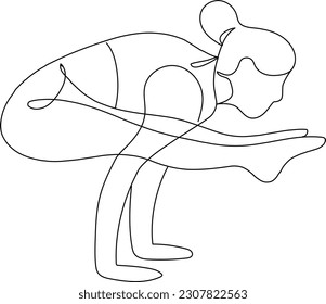 Line Art Firefly Pose Yoga Illistration