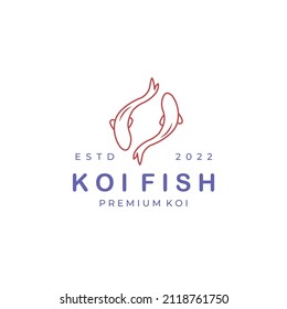 Line Art Fisch Logo, Vektorgrafik minimalistisch