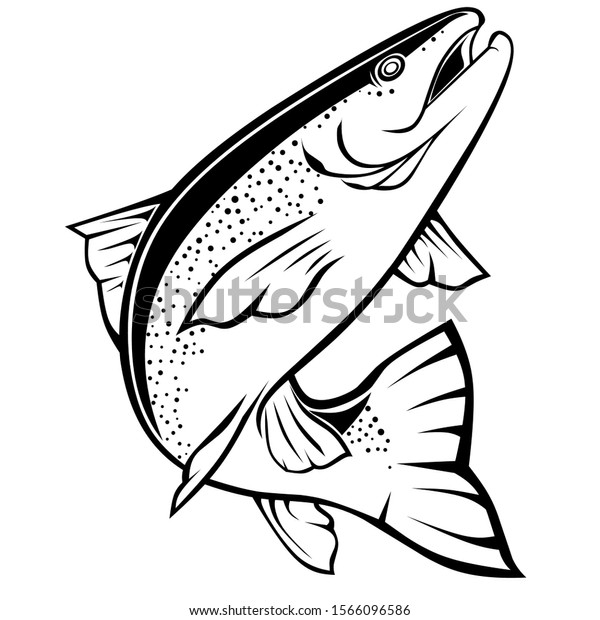 Line Art Fish Outline Fishing Logo Stock Vector (Royalty Free ...