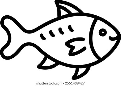 Line art fish vector illustration