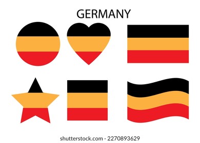 Line art flag of Germany figures. Geometric design. Vector illustration.