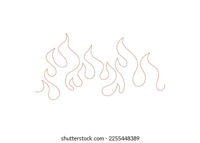 Line art flames in minimalism style. Fire vector illustration. 