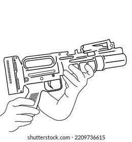 Line Art Of Flare Gun SAGL