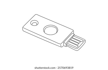 line art of flashdisk illustration