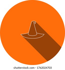 line art flat design witch hat