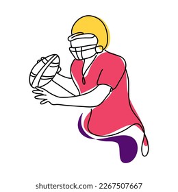 Line art flat illustration Super Bowl is a great choice for any graphic design project related to this event, such as posters, banners, flyers or advertisements.