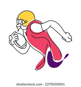 Line art flat illustration Super Bowl is a great choice for any graphic design project related to this event, such as posters, banners, flyers or advertisements.