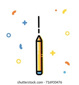 Line art flat Style. Pen Application development, business and information. Vector icons and elements collection. Finance Concept.
