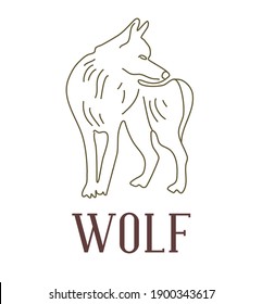 line art flat vector of wolf symbol  sign for design, or element design