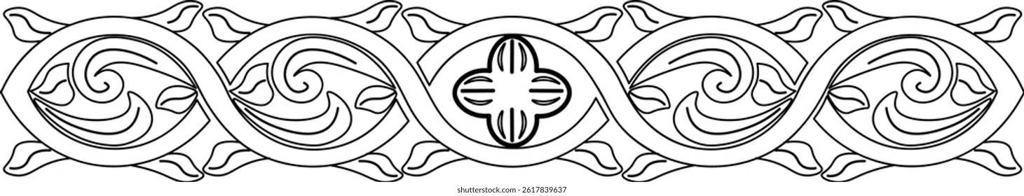 line art floral pattern. pattern with black line. pattern van be repeated. floral pattern for decoration