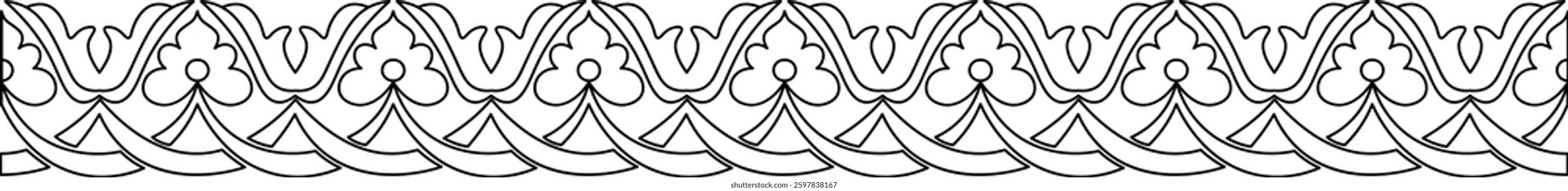 Line Art floral pattern. traditional pattern that can be repeated
