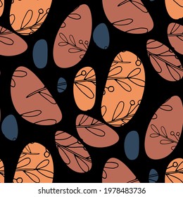 Line art floral pattern. Trendy texture for any purposes. Bright and colorful spring or summer print.	