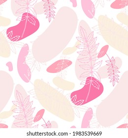 Patrón floral de arte lineal. Textura de moda para cualquier propósito. Primavera luminosa y colorida o impresión de verano.	