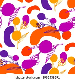 Blumenmuster der Linie. Trendy Textur für jeden Zweck. Helle und farbenfrohe Frühlings- oder Sommerausdrucke.	
