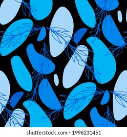 Line art floral pattern. Trendy texture for any purposes. Bright and colorful spring or summer print.	