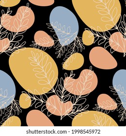 Patrón floral de arte lineal. Textura de moda para cualquier propósito. Primavera luminosa y colorida o impresión de verano.	