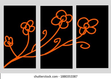 line art floral vector for posters, wall decoration, etc.