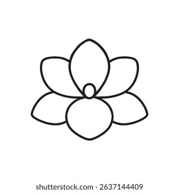 Line Art Flower Drawing Simple Magnolia Blossom Illustration