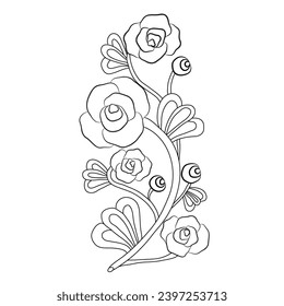 line art flower drawing, line art flower vector, line art flower design