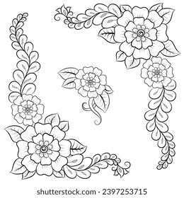 line art flower drawing, line art flower vector, line art flower design