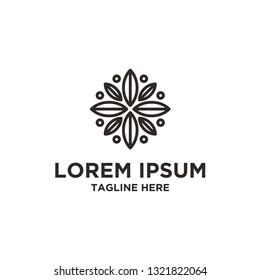 line art flower icon pattern logo design vector inspiration. beauty spa salon logo. cosmetic brand logo