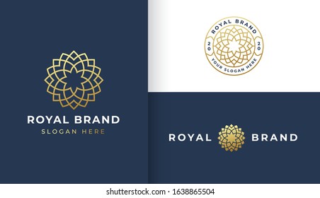 LIne art flower logo template