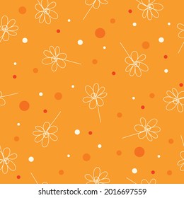 Patrón de flor de arte de línea vectorial transparente
