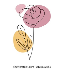 Line Art Flower Rose vector illustration