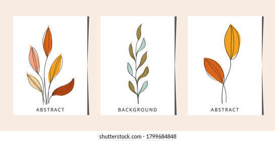 Line art flower set. One line drawing. Fancy line art. Trendy concept for the logo, card, banner, poster flyer,  vector illustration.