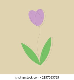 Line art flower tulip illustration logo. Use for prints, tattoos, posters, textile, logotypes, cards etc.