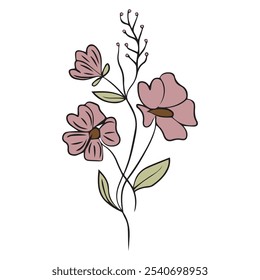 Line Art Flower vector Free Download, Flower Vector Art Free Download