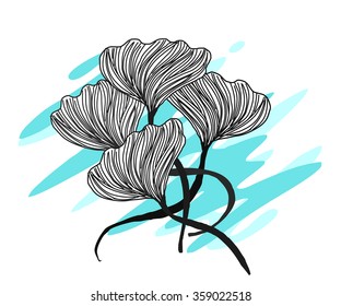 Line art of flowers