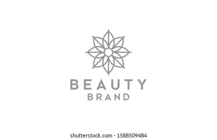 Line art flowers logo design inspiration