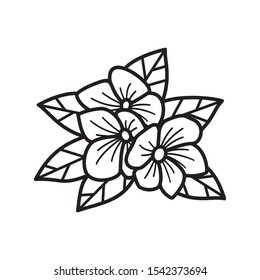 line art flowers vector illustration 