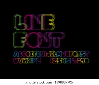 Line Art font set design