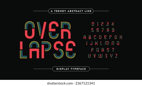 Line art font set. Typography fonts set design alphabet. Vector illustration of words