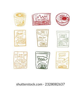 Line Art Food Ingredients for cooking and baking