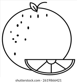 Uma fruta laranja redonda com design simples