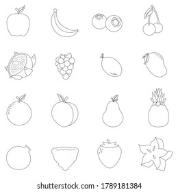 Line Art Food Vector Set